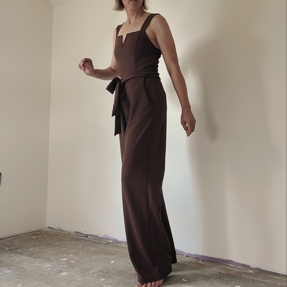 Elegant chocolate romper by Moa Moa, size small, with pockets! - Picture 1 of 11